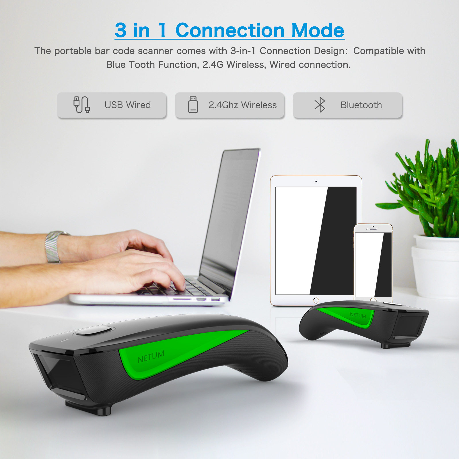 English Bluetooth barcode scanner for express delivery扫码器