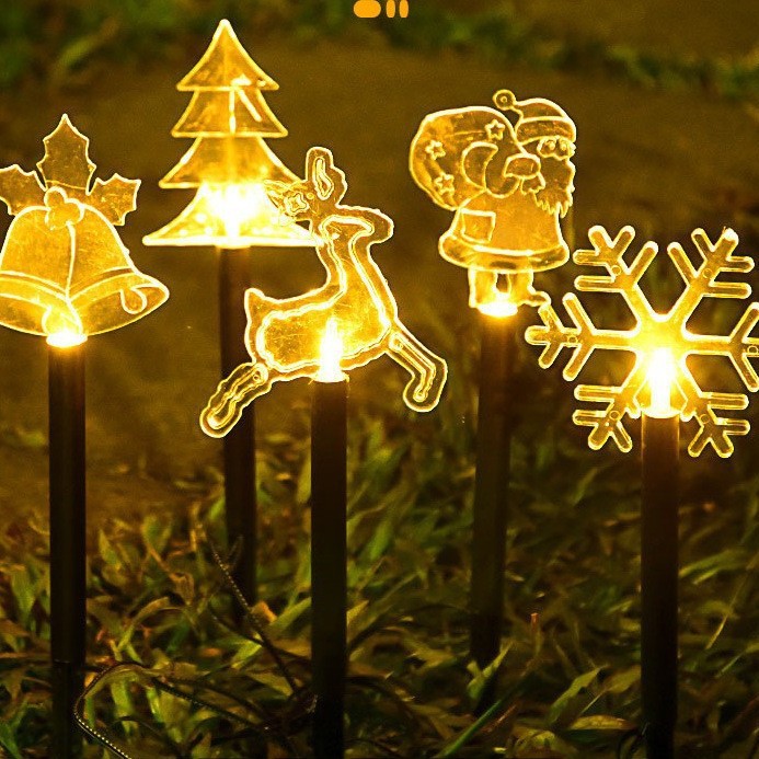 Christmas solar elk snowman ground mounted lights庭院草坪灯