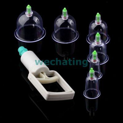 1 set 6 Cups Chinese Vacuum Cupping Set Massage Therapy