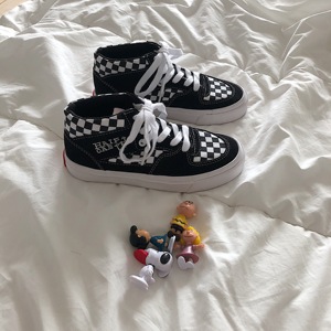 韩版百搭格子板鞋