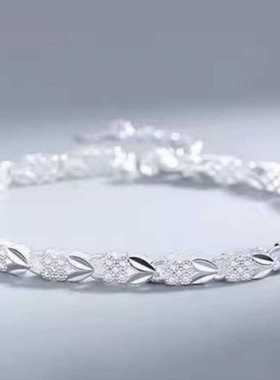 2025新品轻奢高端大气银色手链女款幸运手链送520七夕情人节礼物