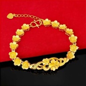 玫瑰花金色手链高贵手环高端大气潮全新高级感设计女甜美气质手链