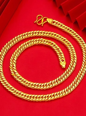 hiphop嘻哈金项链钛钢古巴金链子百搭流行夜店蹦迪男女