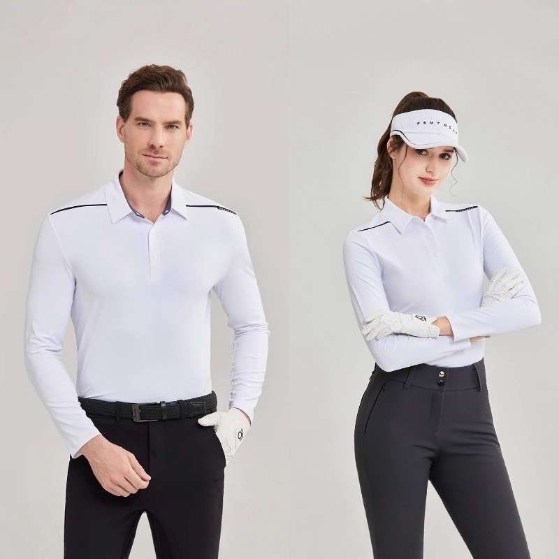 25高端秋冬高尔夫服装男女同款长袖t恤情侣款运动polo衫 专柜同款