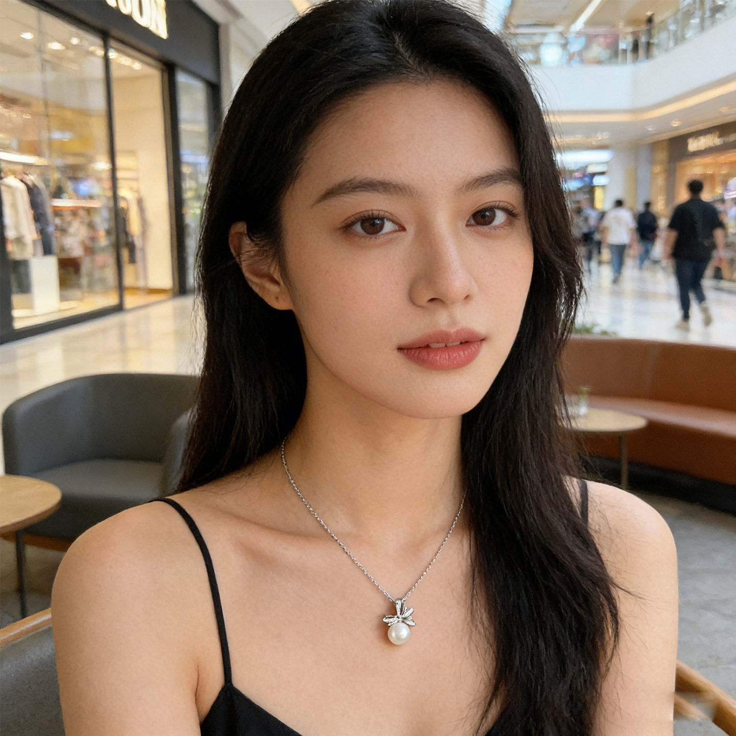 Loren NicoleM家同款闪耀蝴蝶天然澳母贝珍珠吊坠S925银项链女颈
