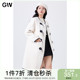 微胖mm女 女装 白色气质设计感圆领羊羔绒长外套2024春冬新款 GW大码