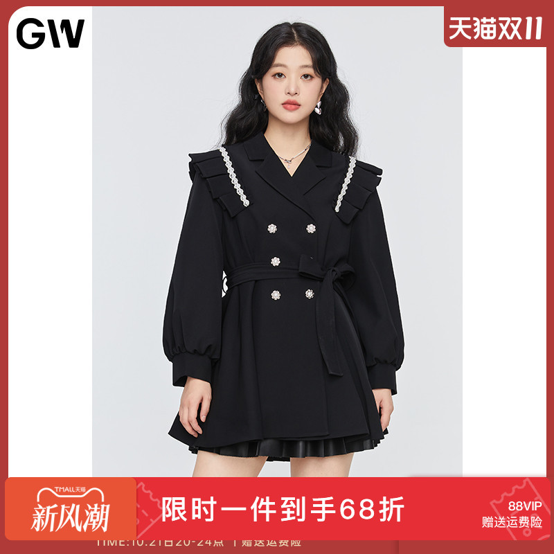 GW小香风显瘦大码女装西装连衣裙
