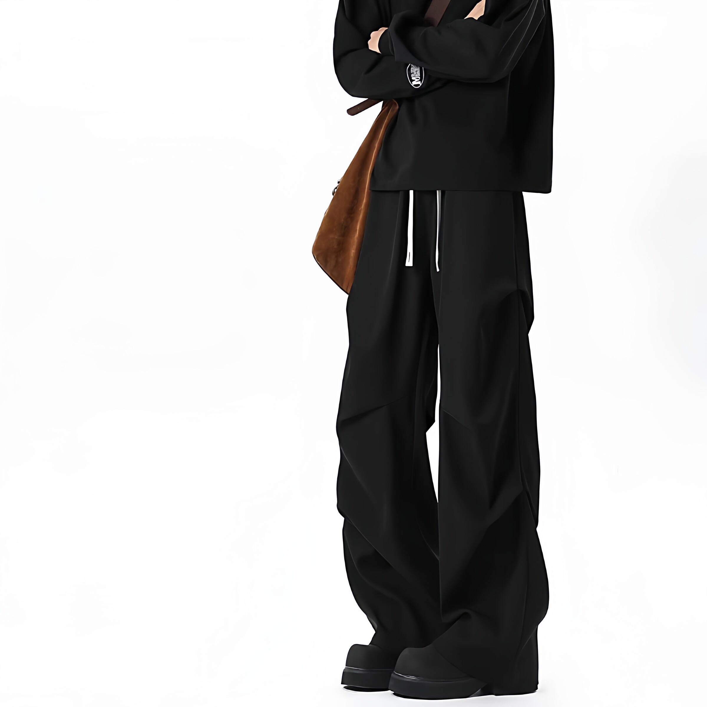 运动裤男款复古水洗休闲裤春秋高级感美式西裤垂感高街直筒宽松