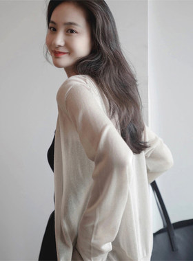 正品哥家新新款2025春薄款冰丝针织开衫女披肩防晒空调罩衫外套