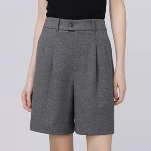 高腰休闲裤 2025年秋冬新款 西装 羊毛短裤 子 正品 阔腿裤 哥家新女装