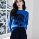 韩系慵懒风宝蓝色花朵针织衫 正品 哥家新2026春季 女宽松软糯毛衣