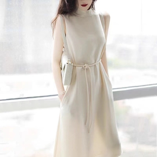 优雅气质缎面桑蚕丝连衣裙女神范长裙 2025夏新款 正品 哥家新女装