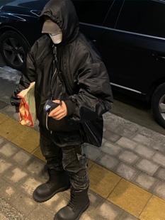 FAR ARCHIVE VIBE拉链机能工装飞行员夹克棉衣外套男冬季连帽棉服