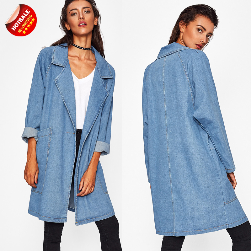 Plus size women loose denim jacket large pocket lapel coat|msdalam kategori Butik wanita / wanita, wanita saiz besar - dari Buy2taobao.com untuk memberikan perkhidmatan ejen Taobao profesional membeli