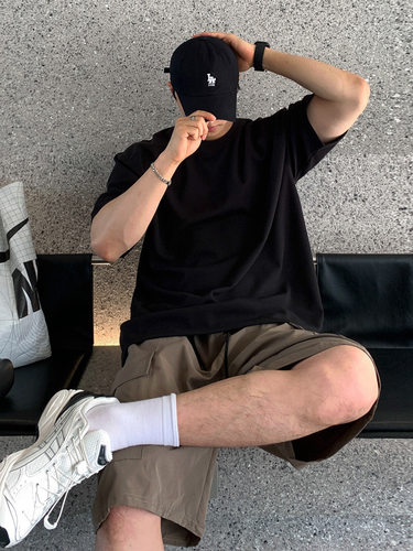 纯色系列短袖夏季纯棉重磅240gT恤简约ins宽松休闲半袖hiphop上衣