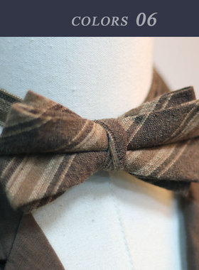 男女复古小众棉麻nick大叔日系咖色红色威尔士格子新郎伴郎领结