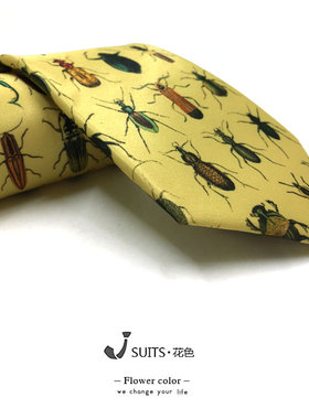 男女小众潮牌日系昆虫印花领带