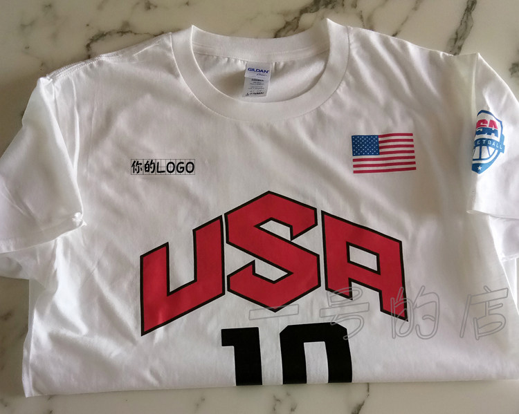diy定做梦之队科比t恤USA10号杜兰特5号球衣短袖训练服球星半袖