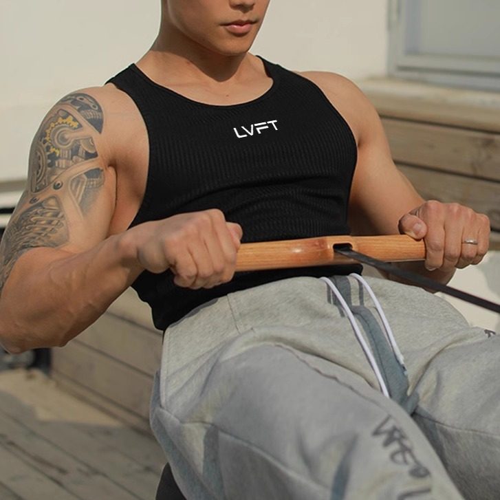 LVFT夏季速干紧身背心弹力无袖运动肌肉跑步男士潮牌健身训练坎肩