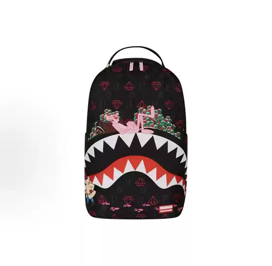 Sg Shark Mouth Diamond Pink Panther Backpack Su Xin Hao Same Style Trendy Niche ins Back-To-School Student Backpack