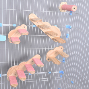 实木猫笼云朵梯子墙壁兔子侏儒兔阶梯笼固定梯子猫柜配件猫跳板
