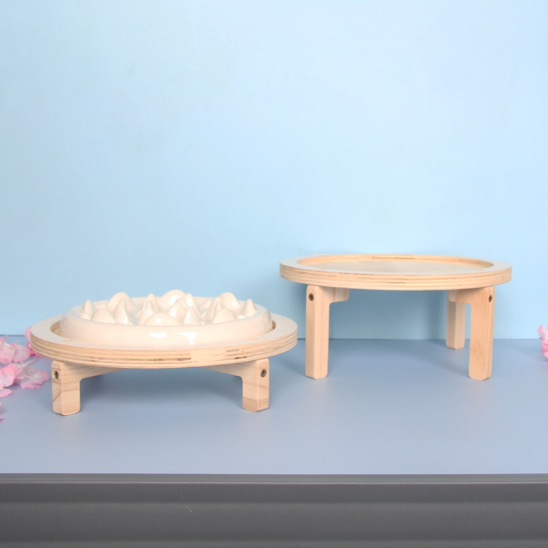 宠物餐桌圆形大号高低可调护颈桌