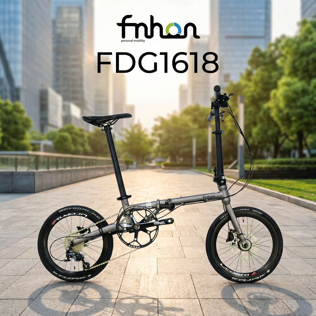 FNHON风行折叠自行车FGD1618复古铬钼钢架碟刹16寸9速349轮组改装