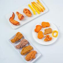 现货甜汉堡店餐厅样板间摆设装饰品10470仿真翅鸡食物模鸡型仿品