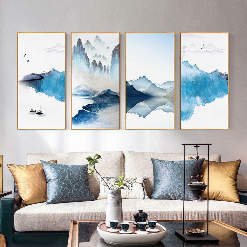 新中式装饰画现代简约客厅挂画招财风水玄关水墨画沙发背景墙壁画,家居饰品,现代装饰画,淘宝优惠券,粉丝福利购,淘宝优惠卷