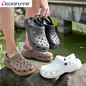 情侣沙滩经典 护士游泳凉拖男女鞋 沙滩鞋 罗敷洞洞鞋 户外包头平底鞋