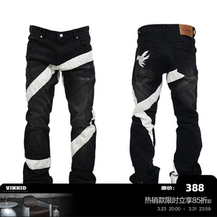 欧美潮流休闲小众嘻哈国潮休闲牛仔裤 无限十字长裤 云梯 Vinkid