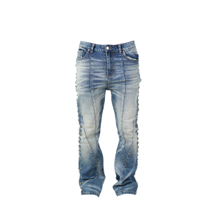 侧钉解构水洗牛仔裤 vinkid 云梯