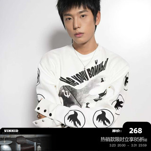 卫衣美式 Vinkid 和平鸽长袖 满袖 潮流小众嘻哈国潮休闲上衣 云梯