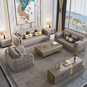 港式轻奢真皮阿玛尼沙发组合客厅后现代别墅意式极简高端奢华家具
