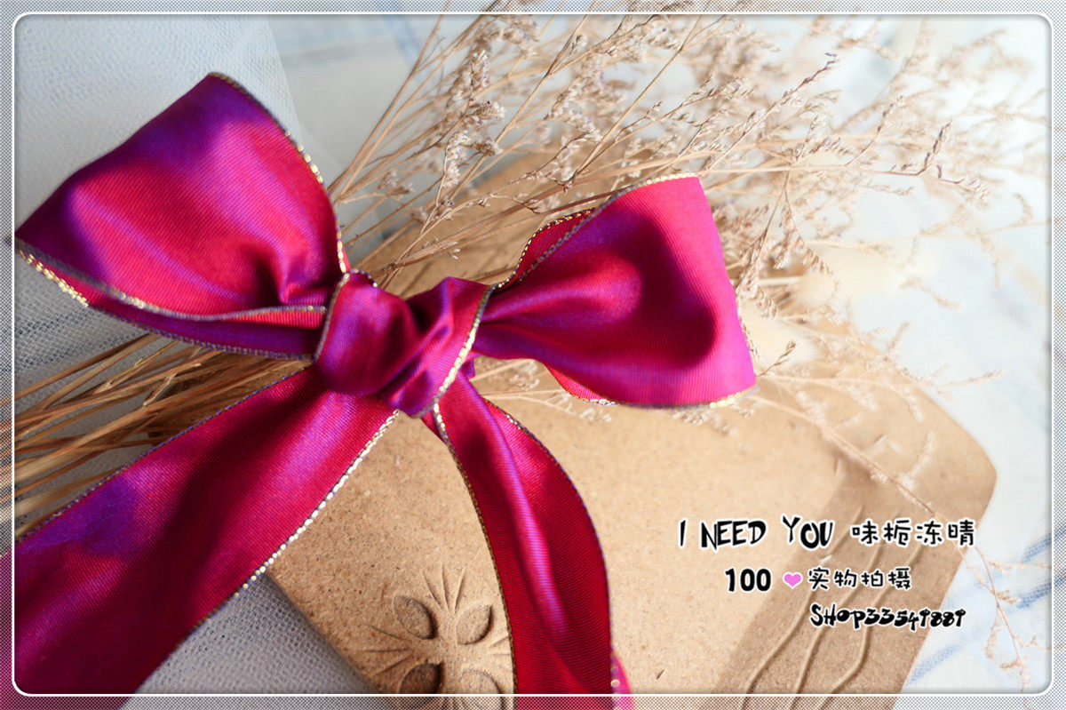 娃衣/迷你熊装饰进口丝带 红紫缎带 美产 双边嵌铜丝 38mm 169