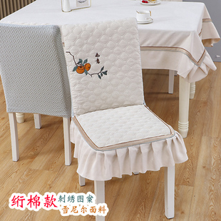 餐桌椅子套罩全包弹力餐厅凳子垫四季防滑雪尼尔软包实木直背椅套