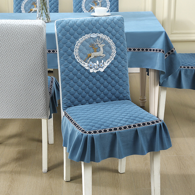 直背椅子套罩全包防滑绒面凳子套