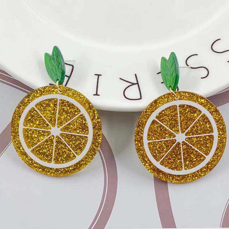 P时尚橘子橙水果甜美金粉夸张度假拍照耳环钉针,饰品/流行首饰/时尚饰品新,耳环,淘宝优惠券,粉丝福利购,淘宝优惠卷