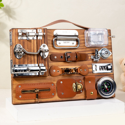 儿童蒙特利梭早教启蒙指南针忙碌板木制玩具生活教具动手动脑玩具