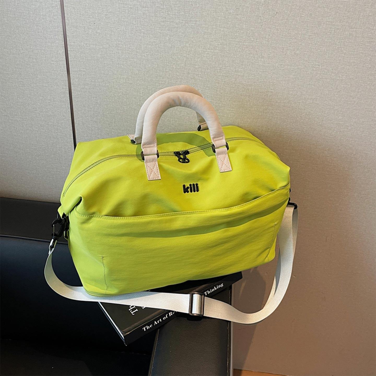 轻便大容量旅行包手提可登机健身包绿色行李袋时尚百搭出差旅游,箱包皮具/热销女包/男包,旅行袋,淘宝优惠券,粉丝福利购,淘宝优惠卷