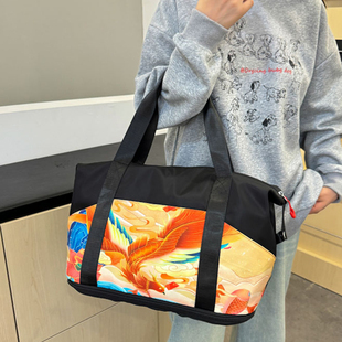 牛津布男女超大容量旅行包2024新款出门套拉杆包短途出差包待产包