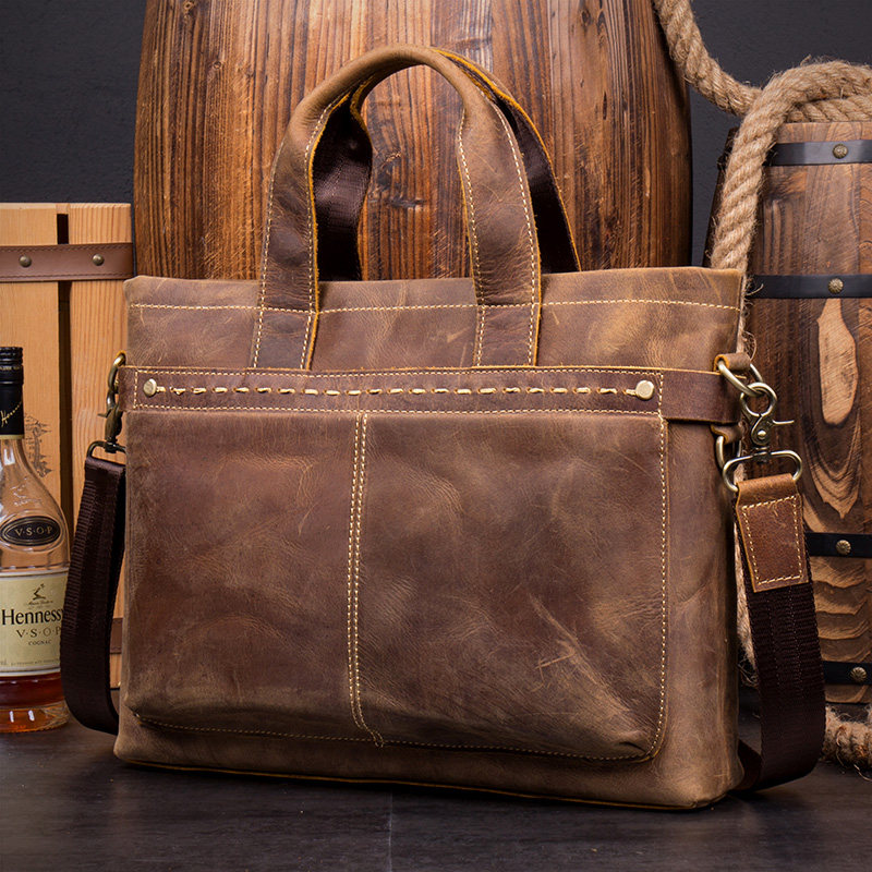 慢时光 疯马皮复古手工男包 真皮男士手提包头层牛皮单肩斜挎包,箱包皮具/热销女包/男包,男士包袋,淘宝优惠券,粉丝福利购,淘宝优惠卷