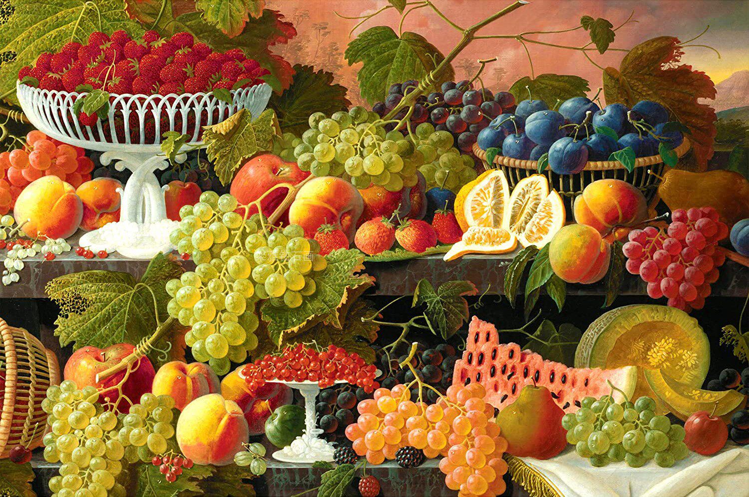 DIY方钻满钻钻石画葡萄树莓桃子苹果水果大集合手工沾贴钻十字绣