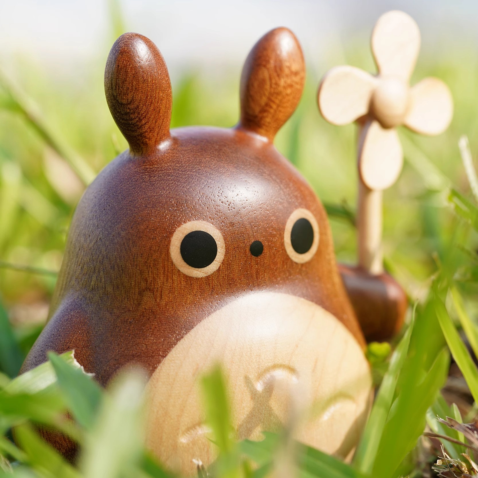 龙猫摆件实木质家居装饰汽车饰品工位桌面手办女生朋友儿童节礼物