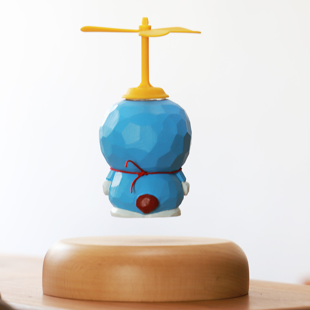 磁悬浮会飞的蓝胖子机器猫摆件实木质创意高级办公室桌面儿童礼物