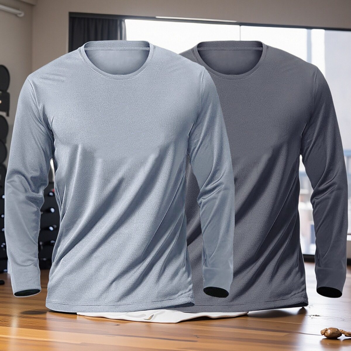 春秋网眼速干健身大码冰丝胖子男士长袖圆领运动跑步服T恤训练服t,男装,T恤,淘宝优惠券,粉丝福利购,淘宝优惠卷