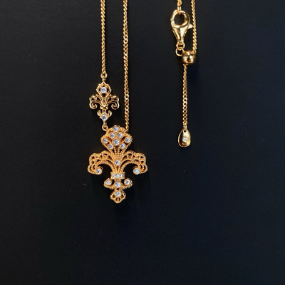 【LADY M】原创鸢尾花S925银项链