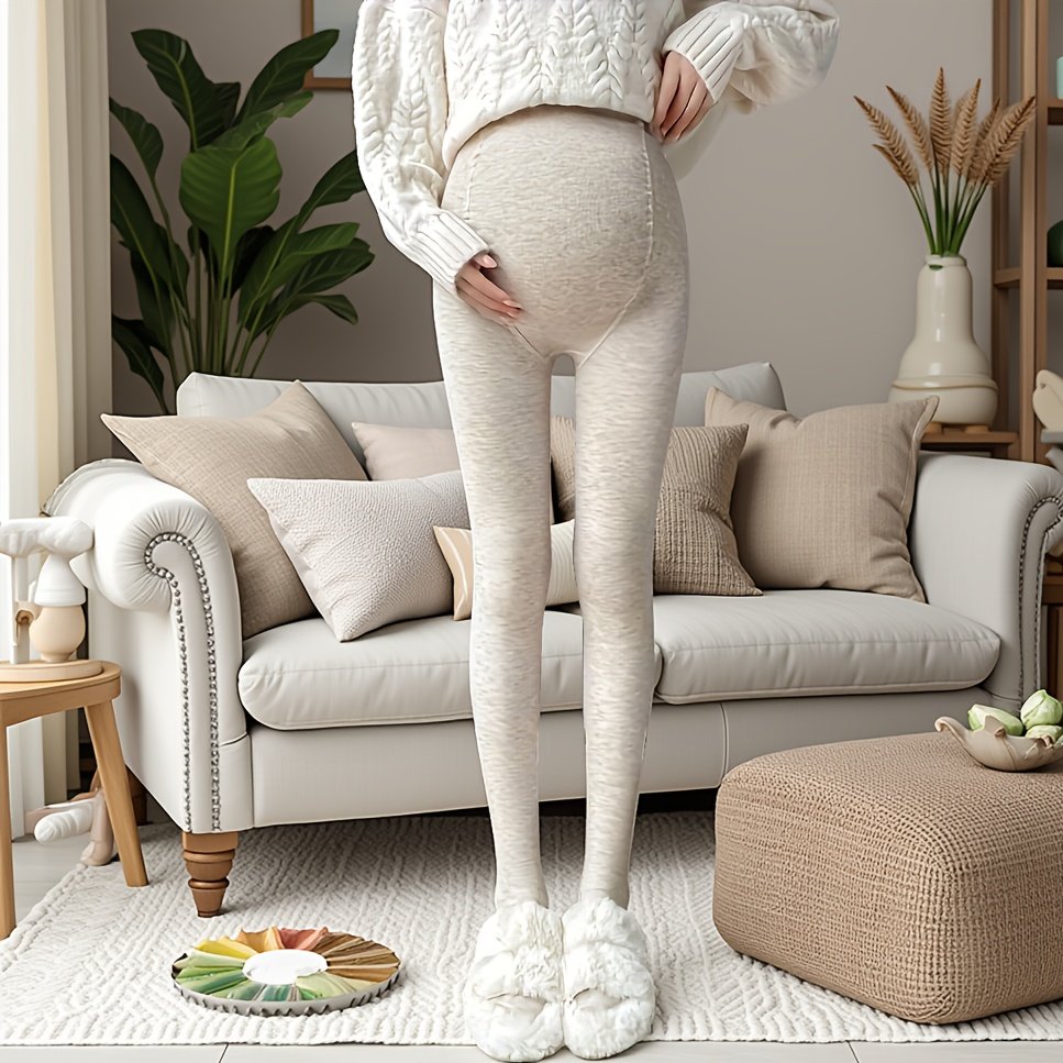 1双米白色中厚棉款孕妇连裤袜可调节带托腹怀孕日常使用打底裤,女士内衣/男士内衣/家居服,连裤袜/打底袜,淘宝优惠券,粉丝福利购,淘宝优惠卷