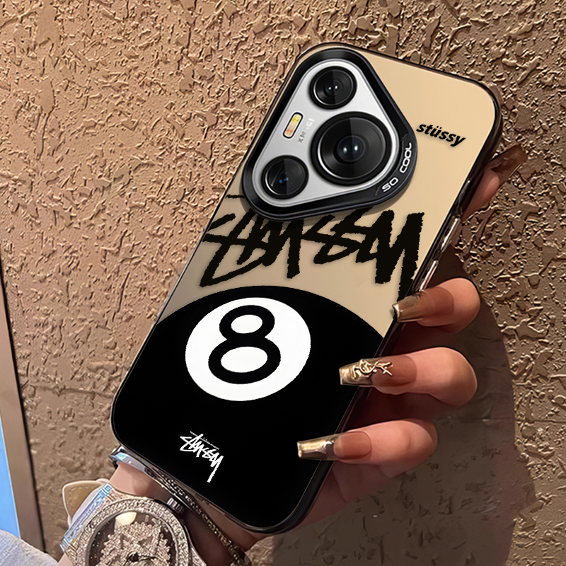 潮牌签名台球黑八高级感手机壳