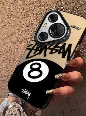 适用华为pura70手机壳nova14台球mate60pro黑八p50签名80/30潮牌13/12/11/10/9/8荣耀power300gt200/majic7/6